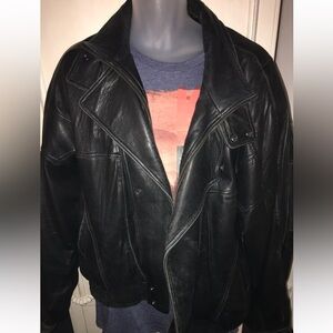 Leather black men’s jacket.